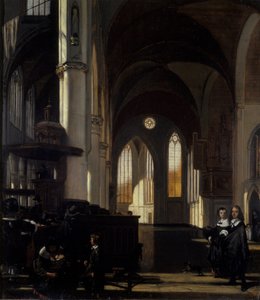 Det indre af en gotisk kirke, ca. 1650 (olie på eg)
