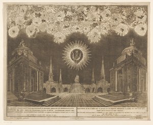 Vuurwerk in Moskou bij de viering van het einde van de Russisch-Turkse Oorlog, 1775 (akt IV) Repræsentation af fyrværkeri, affyret i nærværelse af Hans kejserlige majestæt i anledning af fejringen af ​​freden indgået mellem Rusland og den osmanniske porte  af Emel