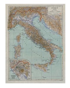 Kort over det gamle Italien, c1910