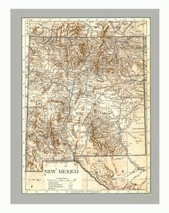 Kort over New Mexico, omkring 1900-tallet. af Emery Walker