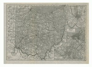 Kort over Ohio, USA, c1910