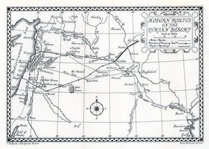 Jernbane- og motorruter og rørledninger, Syrisk ørken, 1937 af Emery Walker