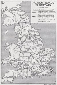 Romerske veje i Storbritannien (litho)