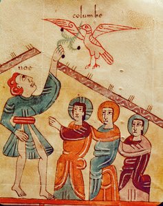 Noah tager olivenkvisten fra duens næb af Emeterio the Monk