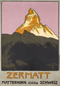 Plakat reklame Zermatt, Schweiz