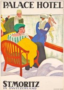Plakat, der reklamerer for Palace Hotel i St. Moritz