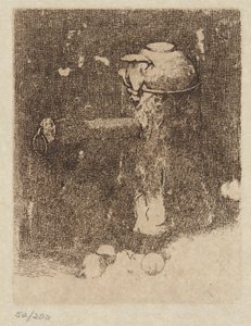 Stilleben med kobber og løg af Emil Carlsen