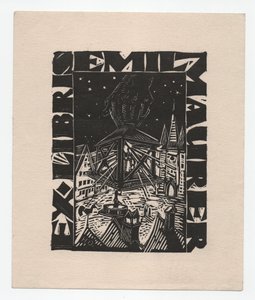 Ex Libris Emil Maurer (kobberstik) af Emil Maurer