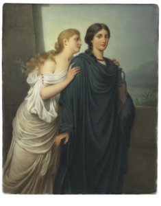 Rektangulær plakette, "Antigone og Ismene" af Emil Teschendorff