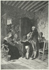 Ludvig XVI og hans familie fængslet i templet
