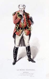 Komplet værk af Beaumarchais (1732-1799) af Edouard Fournier. tegning af Emile Bayard. Ed. Laplace, Sanchez et Cie, Paris 1876. Dette er Begearss i "Den skyldige moder" af Emile Antoine Bayard