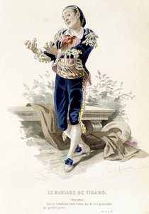 Figaro i "" The Marriage of Figaro"" - i "" Complete Works of Beaumarchais"", tegninger af Emile Bayard, red. Laplace Sanchez & cie, Paris af Emile Antoine Bayard