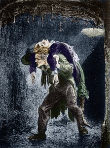 Jean Valjean, Marius såret på ryggen, på flugt i Paris