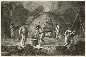 Den primitive ovn til jernudvinding af Emile Antoine Bayard