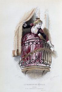 Rosine i "Barberen fra Sevilla" af Pierre Augustin Caron de Beaumarchais (1732-1799), tegninger af Emile Bayard (1837-1891) af Emile Antoine Bayard