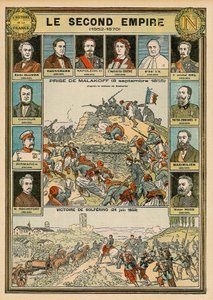 Andet imperium 1852 til 1870 - erobringen af Malakoff 8. september 1855 - Solferinos sejr 24. juni 1859 - Emile Ollivier, Baron Haussmann, Napoleon III, Imperator Eugenia, Pave Pius 9, Marechal Niel, Victor Emmanuel (Victor) II Emanuel Emanuel o af Emile Antoine Bayard