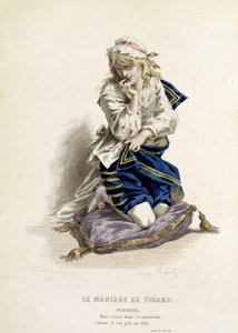 Suzanne i "" The Marriage of Figaro"" - i "" Complete Works of Beaumarchais"", tegninger af Emile Bayard, red. Laplace Sanchez & cie, Paris af Emile Antoine Bayard