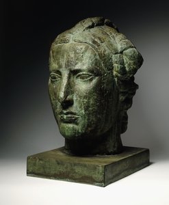 Leder af Liberty; Tete de Liberte, ca. 1914 (bronze med grøn patina) af Emile Antoine Bourdelle