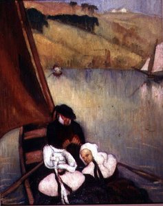 Bretonske kvinder i en færge, ca. 1900 (olie på lærred) af Emile Bernard