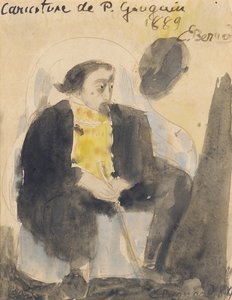 Karikatur af Paul Gauguin, 1889 af Emile Bernard