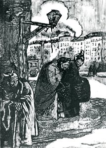 Illustration til digte af Charles Baudelaire (1821-67) (træsnit) (s/h foto) af Emile Bernard