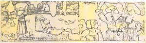 La Lessive (Tøjvasket) (zinkograf med håndfarvning) af Emile Bernard