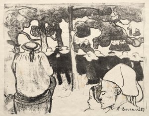 Les Bretonneries: Bryllup i Bretagne (La Noce en Bretange) af Emile Bernard