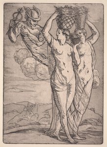 Mercury and Two Women (etching & aquatint) af Emile Bernard