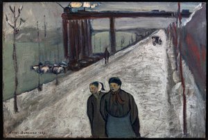 Quai de Clichy - 1887 (olie på lærred) af Emile Bernard
