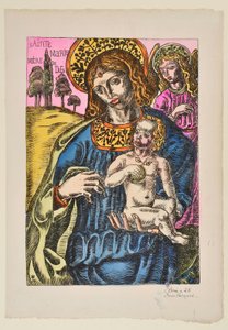 Sainte Marie Mutter Gottes: Die Jungfrau und der Engel mit Nimbus af Emile Bernard