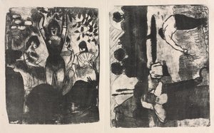 Sanger ved Café-Koncerten og The Harvesters (Les Moissonneurs) af Emile Bernard