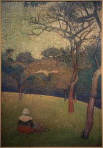 Siddende bretonsk kvinde af Emile Bernard