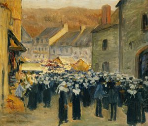 Markedet ved Pont-Aven; Markedet ved Pont-Aven, 1886 af Emile Bernard