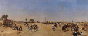 Qasr al-Nil-broen i Kairo af Emile Charles Wauters