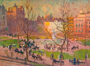 March Sunshine, Leicester Square, c1914 af Emile Claus