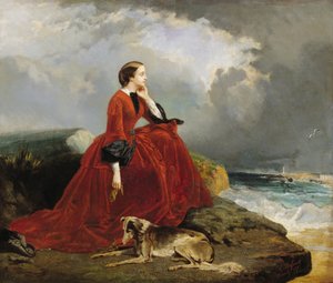 Kejserinde Eugénie 1826-1920 på Biarritz. af Emile Defonds