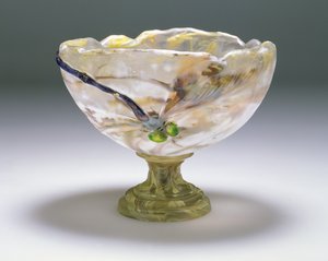 Intercalary marquetry graveret, påført og skåret overlay (glas) af Emile Galle