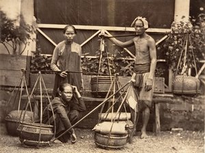 Frugthandlere, Cochinchina, 1866. af Emile Gsell