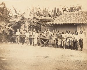 Den cambodjanske prins og hans følge, 1866. af Emile Gsell