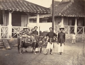 Velhavende Annamite rider på en hest, Cochinchina, 1866.