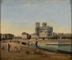 Apsis af Notre-Dame, set fra Quai de la Tournelle, 1860. af Emile Harrouart