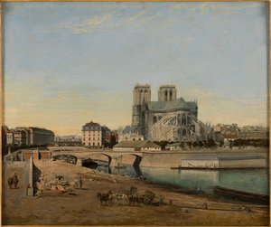 Fransk: Le chevet de Notre-Dame, vue du quai de la Tournelle af Emile Harrouart