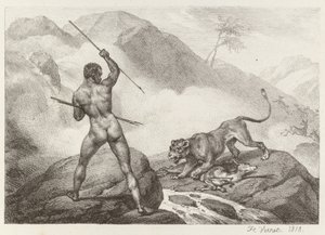 afrikansk jæger af Emile Jean Horace Vernet