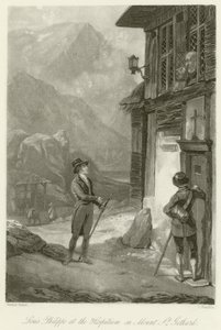 Louis Philippe på Hospitium på Mount St. Gothard af Emile Jean Horace Vernet