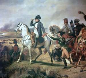 Napoleon i slaget ved Wagram, 1800-tallet. af Emile Jean Horace Vernet