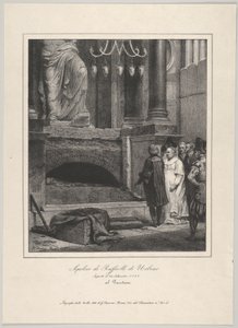 Rafaels grav, åbnet 14. september 1833, Pantheon, Rom, 1833. af Emile Jean Horace Vernet