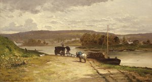 Flodlandskab, 1837 af Emile Lambinet