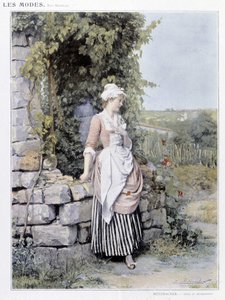 Enlig kvinde venter på sin aftale (Rendez-vous) - syg. de Metzmacher, v. 1900