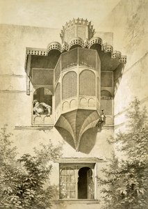 Kairo: Hus kaldet Beyt El-Emyr (lidt forfaldent), 1800-tallet af Emile Prisse d