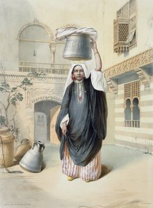 Ung arabisk pige vender tilbage fra Hammam i Kairo, illustration fra 